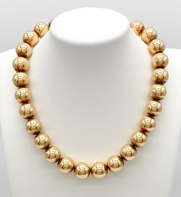 14k Gold Bead Necklace