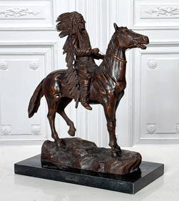 After Carl Kauba, Indian On Horseback Bronze (1 of 6)
