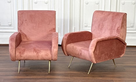 Pair Zanuso Style Club Chairs
