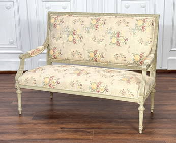 Louis XVI Style Gris Peinte Settee (1 of 6)