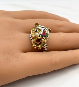 Hammerman Brothers 18k Gold & Enamel Ring