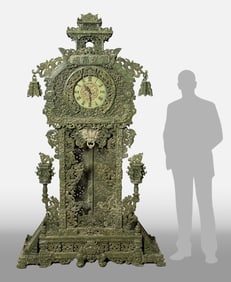 Large Chinese Palace Jadeite Clock