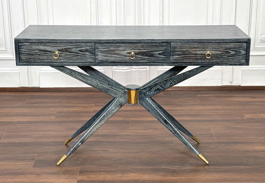 Italian Cerused Oak Console Desk (1 of 7)