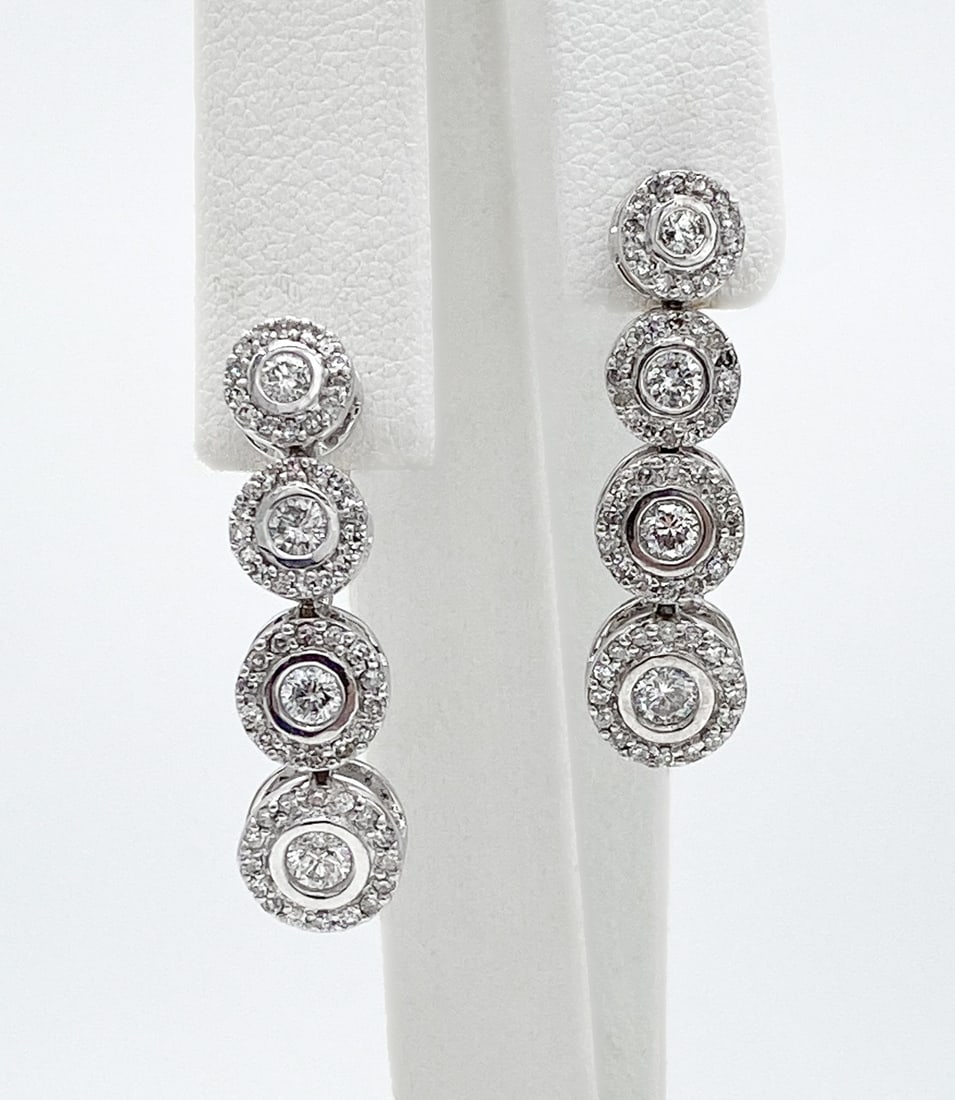Diamond And 18k White Gold Dangle Earrings (1 of 3)