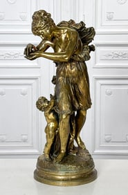 Large Nymph And Putto Bronze