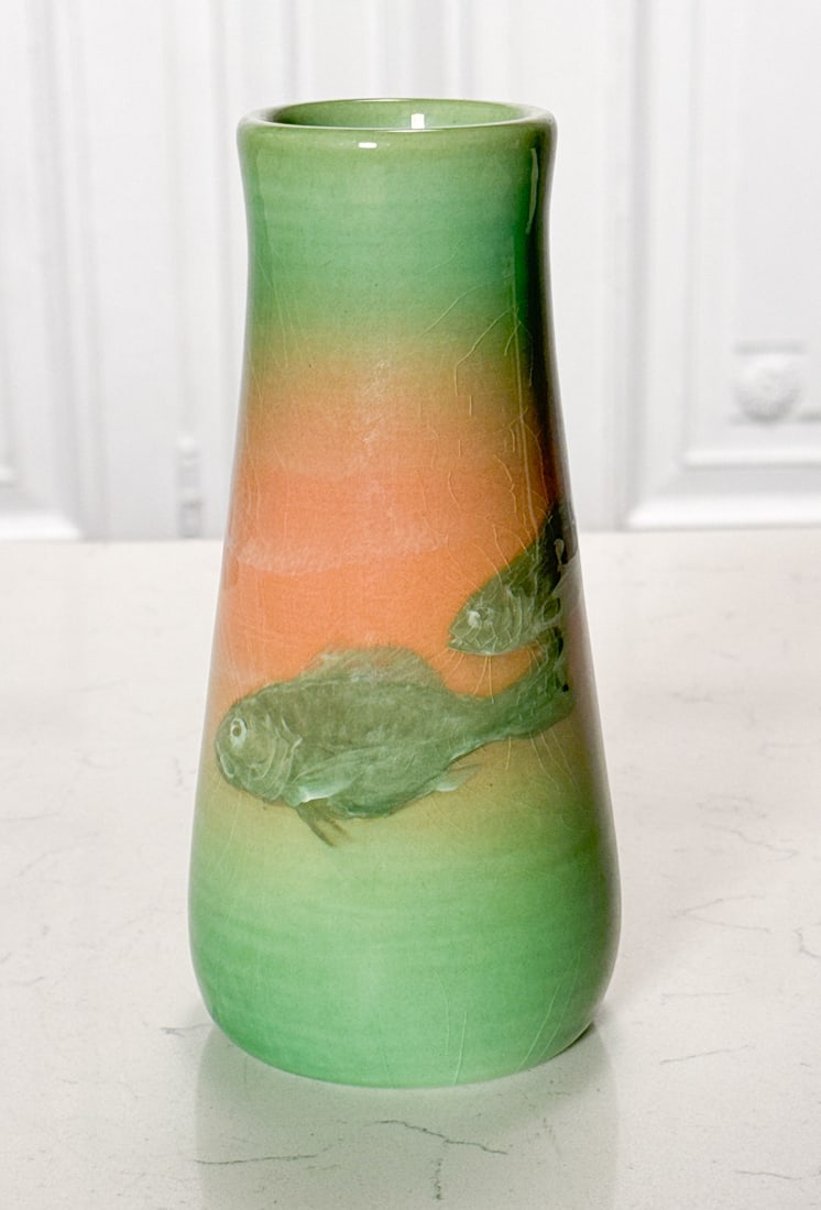 Edward Hurley Rookwood Pottery Trout Vase (1 of 10)