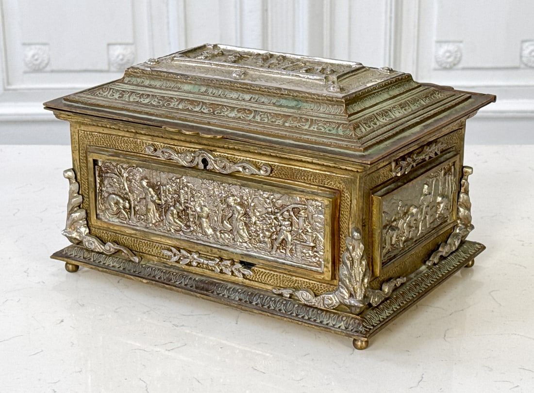 Beaux Arts Silvered Bronze Jewelry Box (1 of 7)