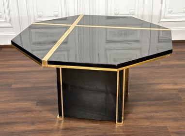 MCM Style Black Lacquer Dining Table