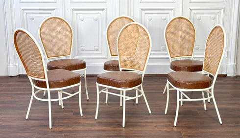 Six Milo Baughman Style Side Chairs