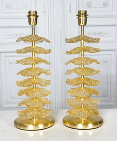 Pair Murano Glass Table Lamps
