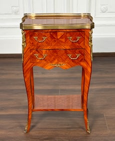 Louis XV Style Parquetry Commode Side Table