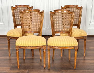Four Louis XVI Style Caned Side Chairs (1 of 6)