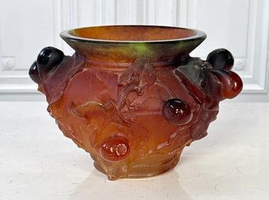 Daum Nancy Pate De Verre Les Figues Vase
