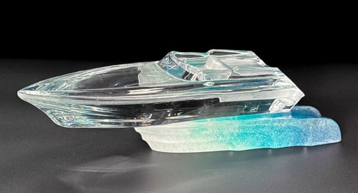 Daum Nancy Glass Monaco Power Boat