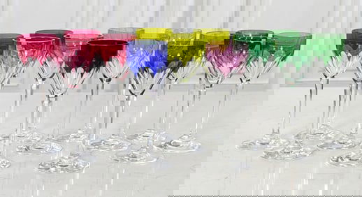 Thirteen Baccarat Genova Crystal Cordial Glasses