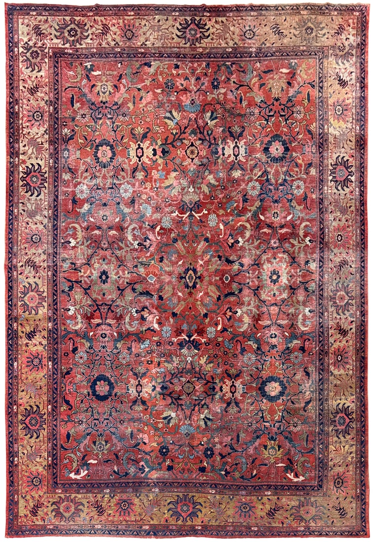 Large Antique Tamir Mahal Rug Appr 14' X 11' (1 of 9)