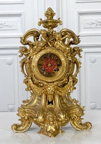 French Gilt Bronze Mantle Clock