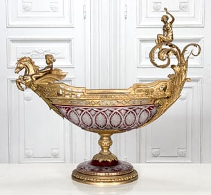 Large French Gilt Bronze Boat Tureen