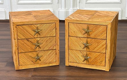 Pair Italian Bamboo Night Stands