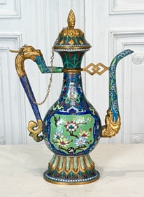Chinese Cloisonne Wine Flagon Teapot