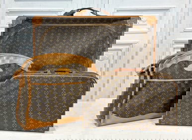 Three Vintage Louis Vuitton Luggage Pieces