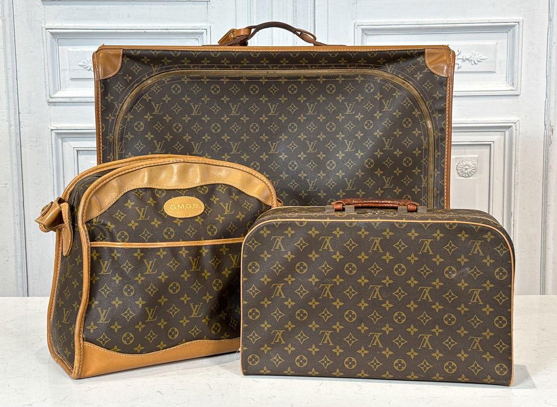 Three Vintage Louis Vuitton Luggage Pieces (1 of 5)