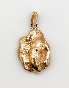 14k Yellow Gold Nugget Pendant