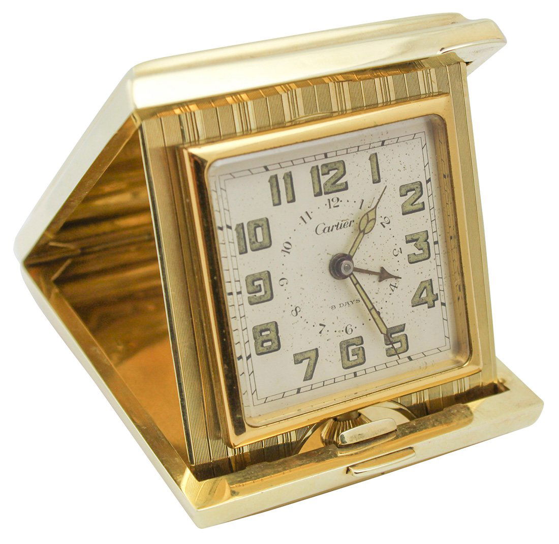 A Cartier 8 Day Travel Clock: , Approx. 400 Grams