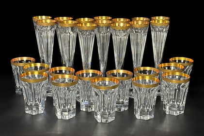 27 Moser Adele Melikoff Crystal Flutes, Tumblers