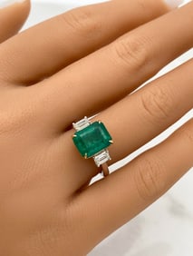 GIA 4.08ct Emerald And Diamond Ring, 18k