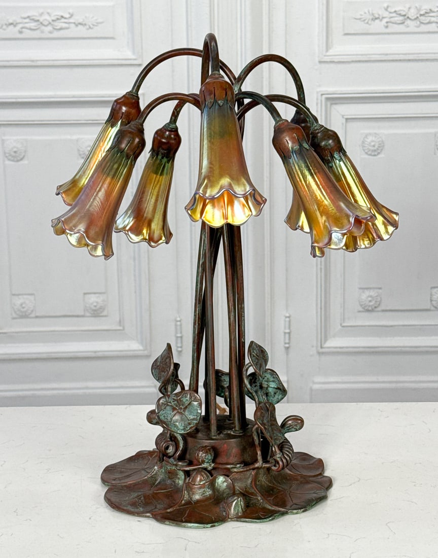 Tiffany Studios Seven Light Lily Lamp (1 of 20)