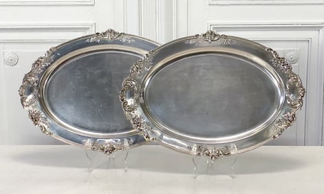 Pair Reed & Barton Francis I Silver Trays