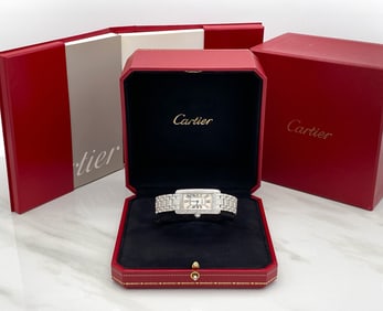 Cartier Tank Americaine Diamond And 18k White Gold