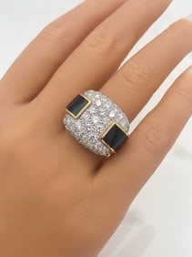 Enamel, Diamond, 18k & Platinum Ring