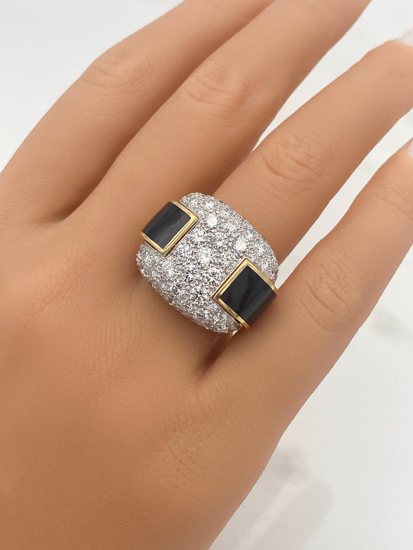 Enamel, Diamond, 18k & Platinum Ring (1 of 5)