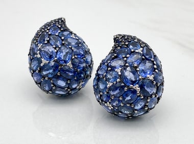 Piranesi Paisley Mosaique Sapphire 18k Earrings