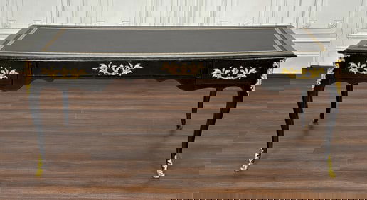 Louis XV Black Paint Bureau Plat Desk