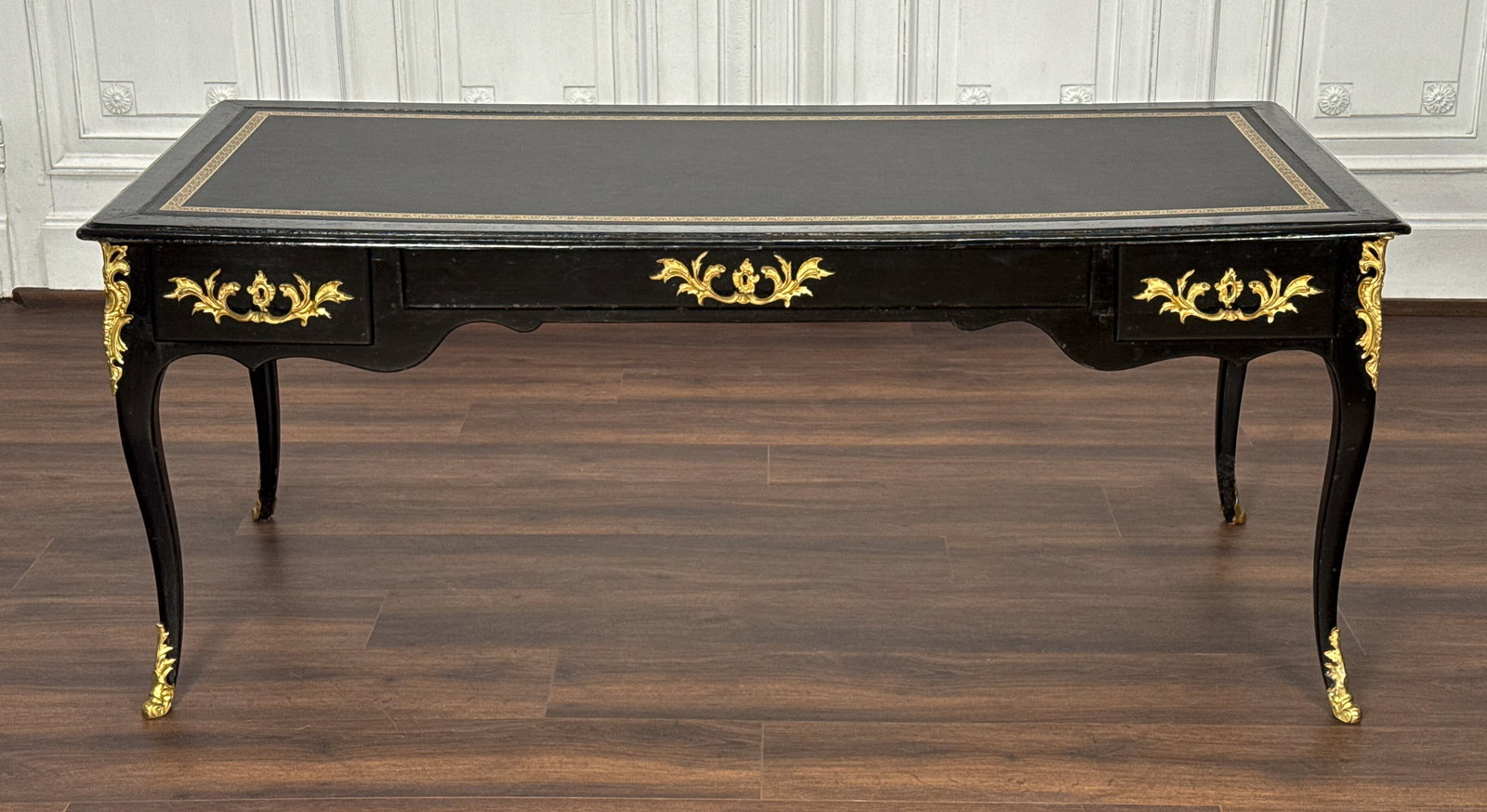 Louis XV Black Paint Bureau Plat Desk (1 of 6)
