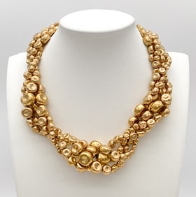Robert Lee Morris 18k Yellow Gold Bead Necklace