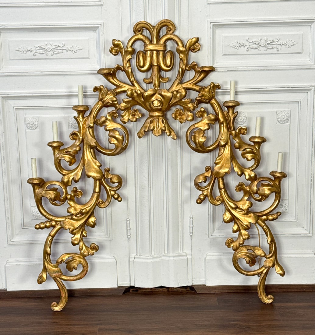 Large Antique Giltwood Sconce Arch (1 of 8)