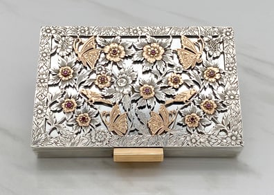 Attr. Boucheron Gem Set Silver Vanity Case