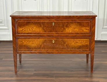 Italian Neoclassical Style Inlaid Walnut Commode