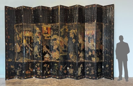 Very Large Antique Coromandel Screen