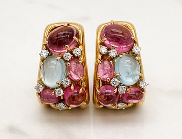 A. Clunn Tourmaline, Aquamarine, Dia