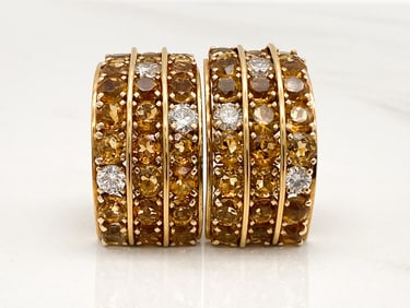 A. Clunn Citrine And Diamond Earrings, 18k