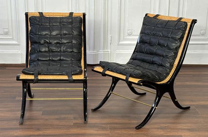 Pair Gerald Jerome Style Lounge Chairs