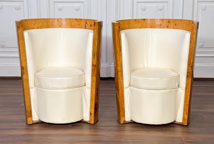 Pair Italian Art Deco Style Club Chairs