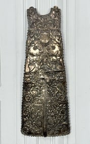 Spanish Colonial Silver Repousse Santo Apron