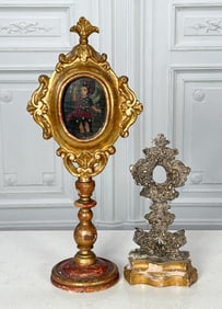 Two Spanish Colonial Monstrance Reliquaries