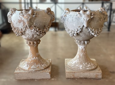 Pair Large French Terracotta Jardineres